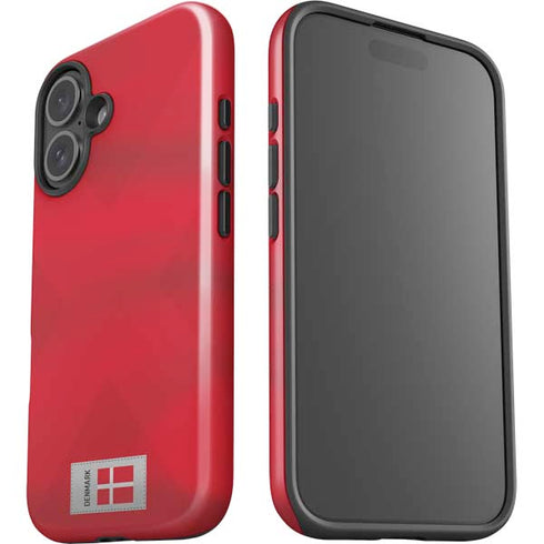 Denmark Soccer Flag iPhone 16 Plus Impact Case